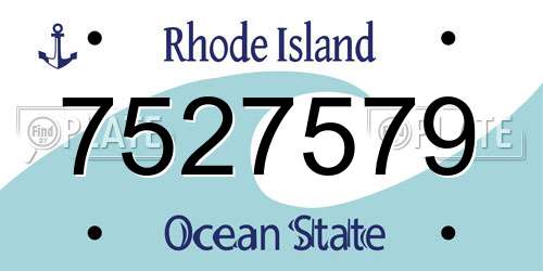7527579 Rhode Island License Plate