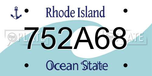 752A68 Rhode Island License Plate