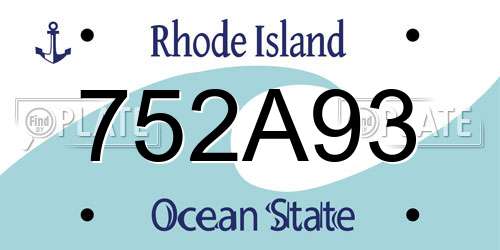 752A93 Rhode Island License Plate