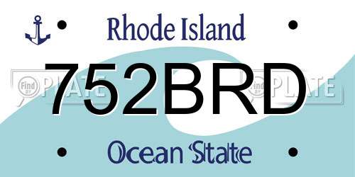 752BRD Rhode Island License Plate