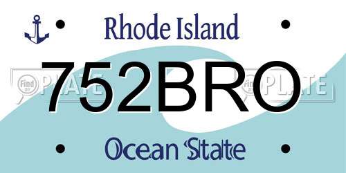 752BRO Rhode Island License Plate