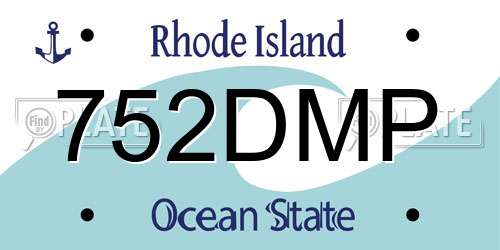 752DMP Rhode Island License Plate