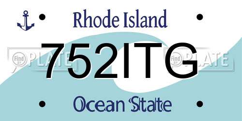 752ITG Rhode Island License Plate