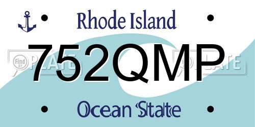 752QMP Rhode Island License Plate