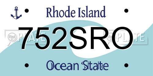 752SRO Rhode Island License Plate