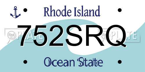 752SRQ Rhode Island License Plate
