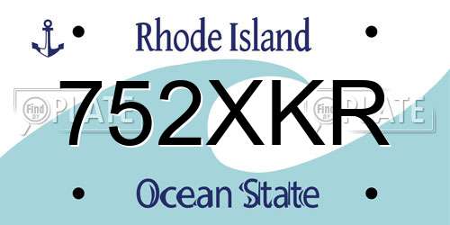 752XKR Rhode Island License Plate