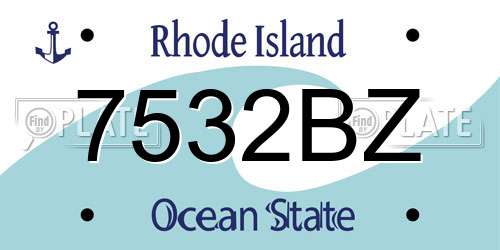 7532BZ Rhode Island License Plate