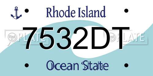 7532DT Rhode Island License Plate