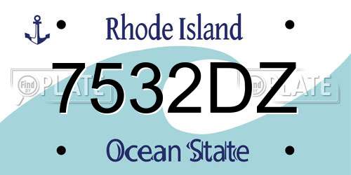 7532DZ Rhode Island License Plate