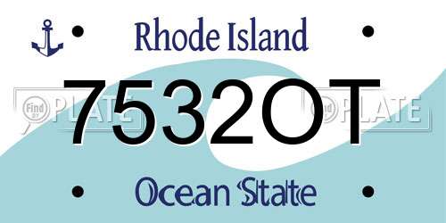 7532OT Rhode Island License Plate
