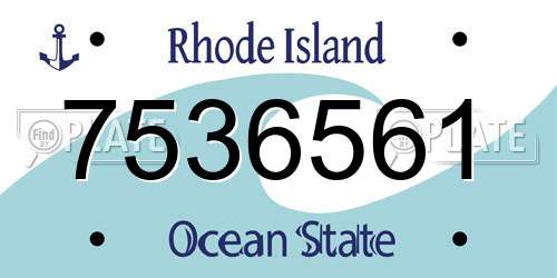 7536561 Rhode Island License Plate