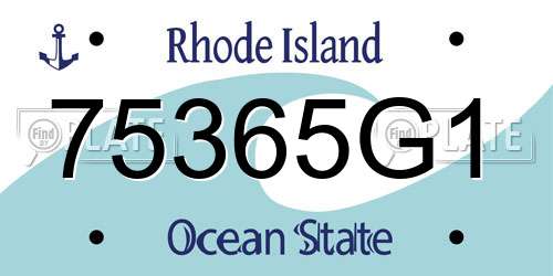 75365G1 Rhode Island License Plate