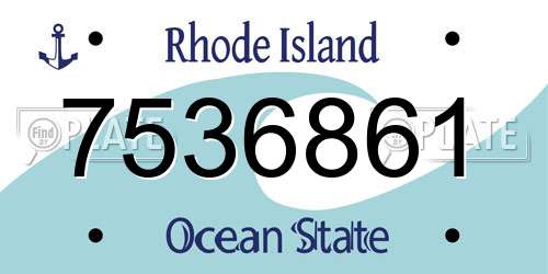7536861 Rhode Island License Plate