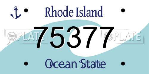 75377 Rhode Island License Plate