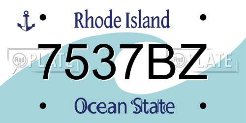 7537BZ Rhode Island License Plate
