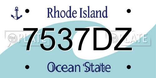 7537DZ Rhode Island License Plate