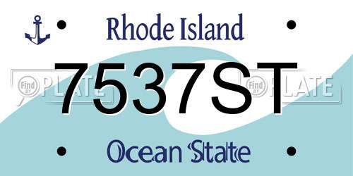 7537ST Rhode Island License Plate