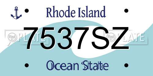 7537SZ Rhode Island License Plate