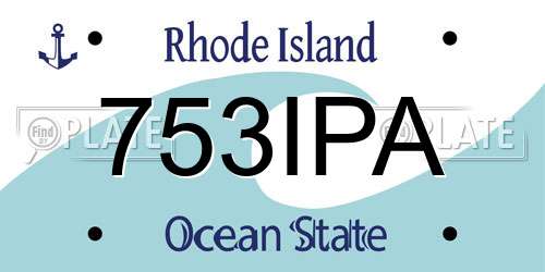 753IPA Rhode Island License Plate