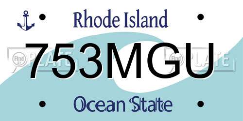 753MGU Rhode Island License Plate