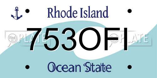753OFI Rhode Island License Plate