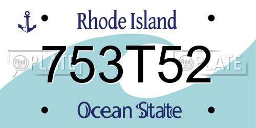 753T52 Rhode Island License Plate