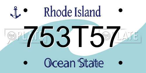 753T57 Rhode Island License Plate