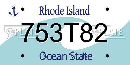 753T82 Rhode Island License Plate