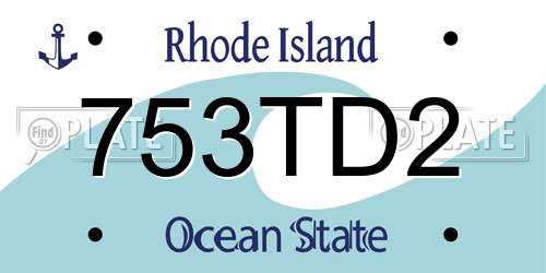 753TD2 Rhode Island License Plate