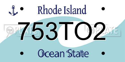 753TO2 Rhode Island License Plate