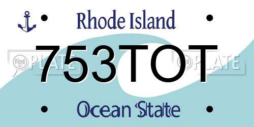 753TOT Rhode Island License Plate
