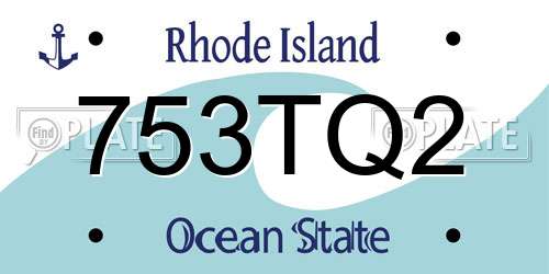 753TQ2 Rhode Island License Plate