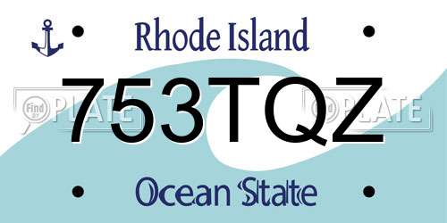 753TQZ Rhode Island License Plate