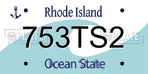 753TS2 Rhode Island License Plate