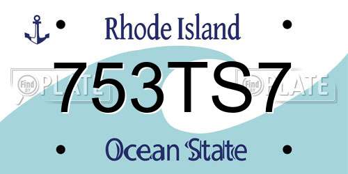 753TS7 Rhode Island License Plate