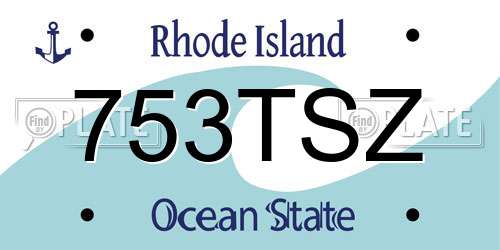 753TSZ Rhode Island License Plate