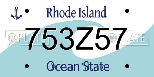 753Z57 Rhode Island License Plate
