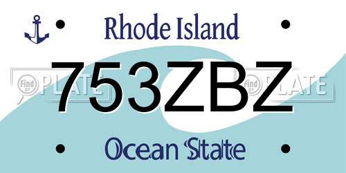 753ZBZ Rhode Island License Plate