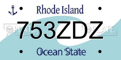 753ZDZ Rhode Island License Plate