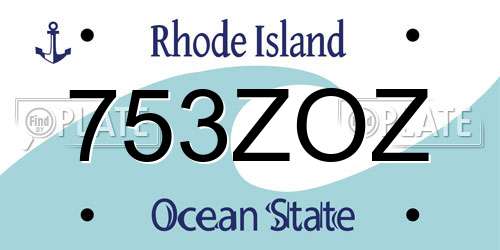 753ZOZ Rhode Island License Plate