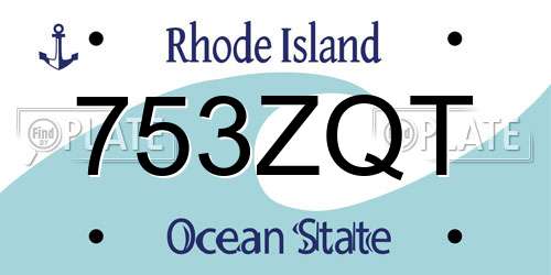 753ZQT Rhode Island License Plate