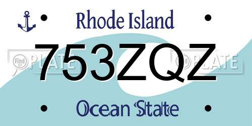 753ZQZ Rhode Island License Plate