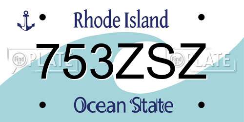 753ZSZ Rhode Island License Plate