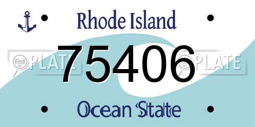 75406 Rhode Island License Plate