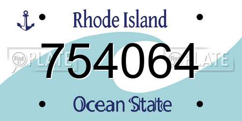 754064 Rhode Island License Plate