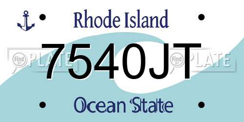 7540JT Rhode Island License Plate