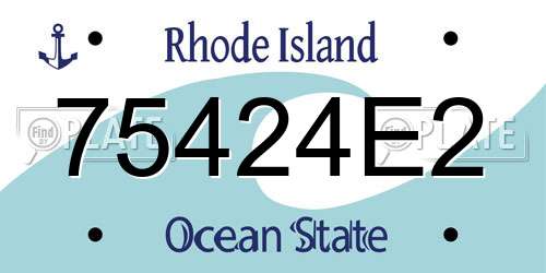 75424E2 Rhode Island License Plate