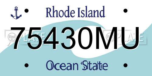 75430MU Rhode Island License Plate