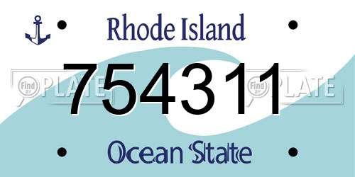 754311 Rhode Island License Plate